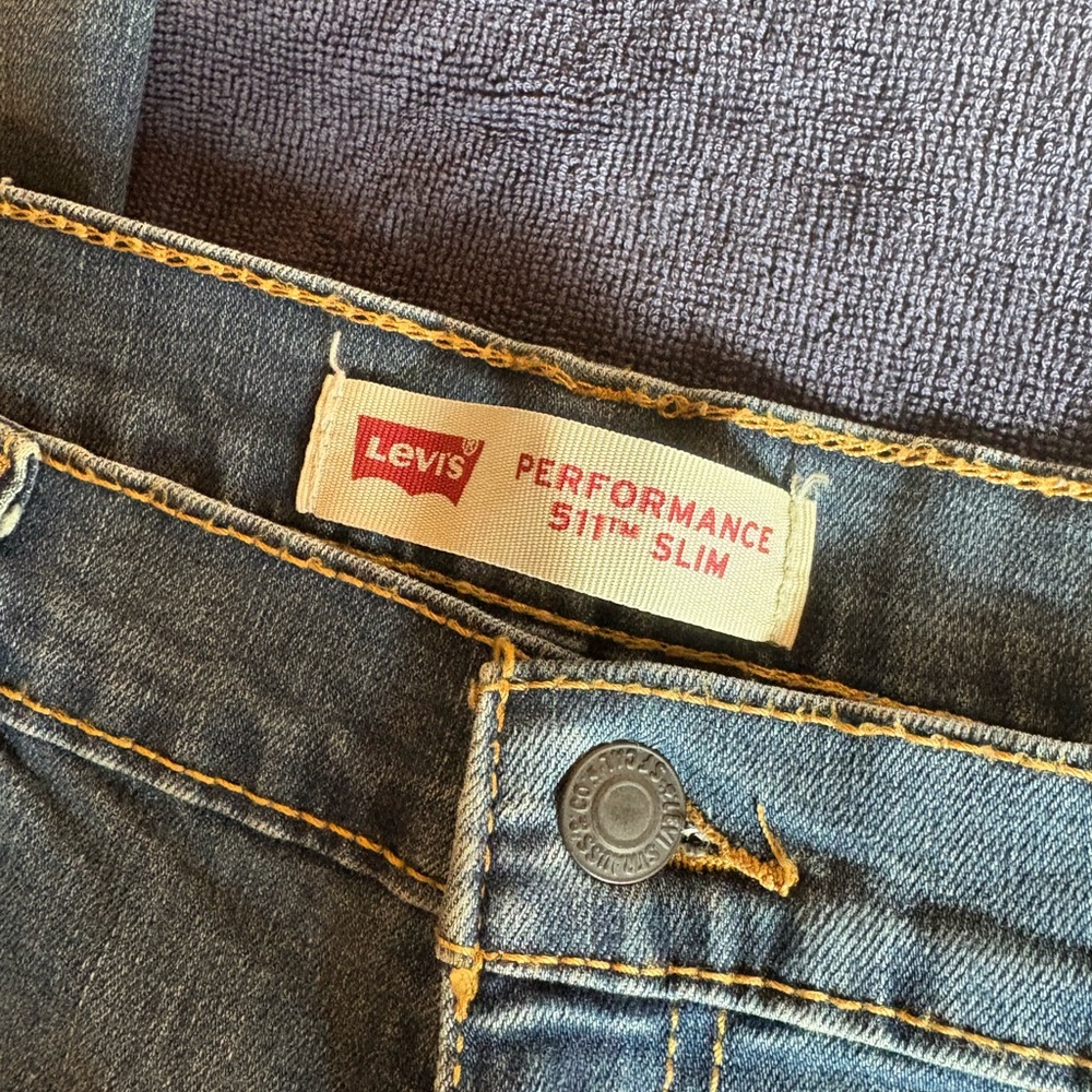 Levi's Blue Denim Jeans with Yellow Stitching